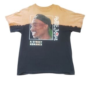 Chemistry Black and Tan Graphic Tee. Tupac. Rapper. Poetic Justice. Hiphop Large